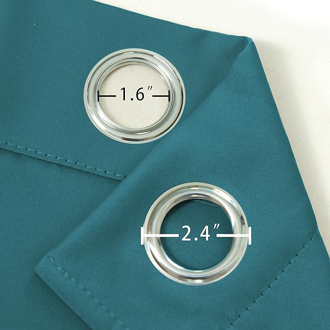 LEMOMO Sea Teal Thermal Blackout Curtains/52 x 54 Inch/Set of 2 Panels Room - Image 5