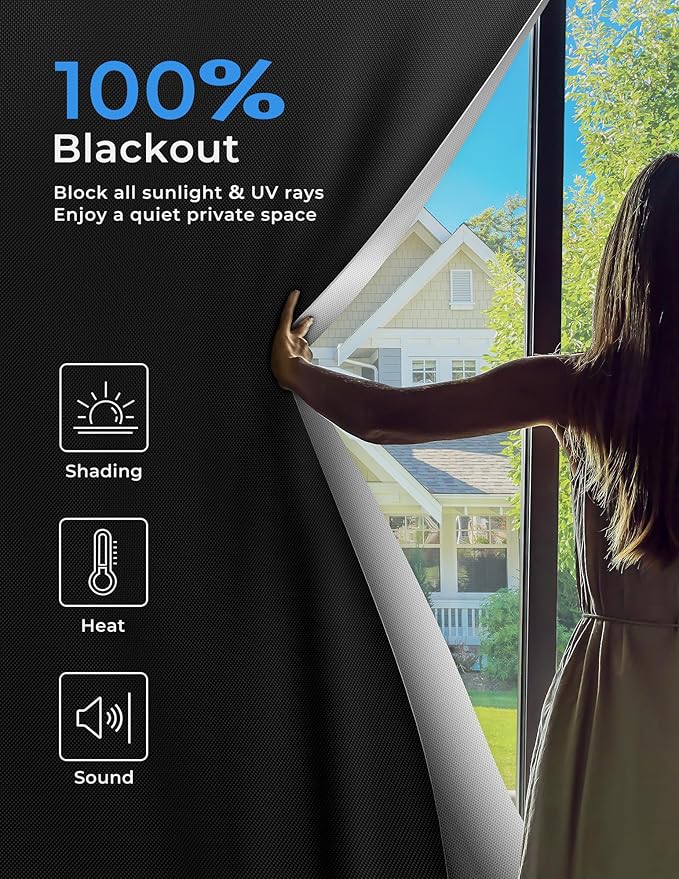 Sumobaby Blackout Curtains for Bedroom Portable 35"x68", No Drill Blackout - Image 2