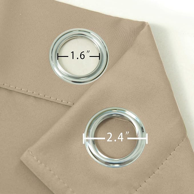LEMOMO Beige Blackout Curtains/42 x 84 Inch/Set of 2 Panels Room Darkening - Image 5