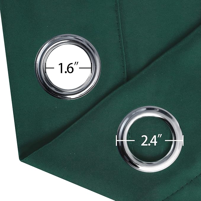 LEMOMO Dark Green Thermal Blackout Curtains/52 x 72 Inch/Set of 2 Panels Room - Image 6