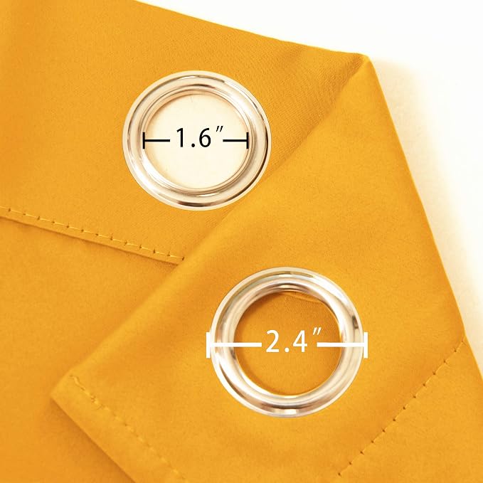 LEMOMO Yellow Thermal Blackout Curtains/38 x 54 Inch/Set of 2 Panels Room - Image 6