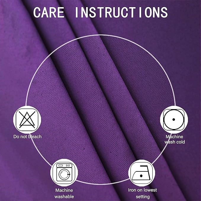 LEMOMO Purple Thermal Blackout Curtains/38 x 54 Inch/Set of 2 Panels Room - Image 4
