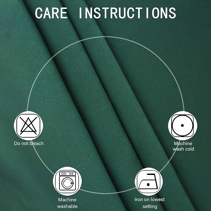 LEMOMO Dark Green Thermal Blackout Curtains/42 x 72 Inch/Set of 2 Panels Room - Image 4