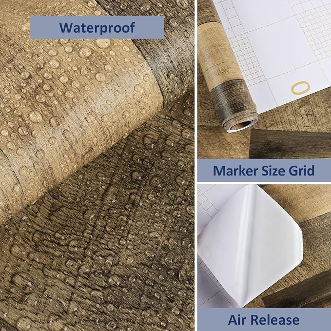 WESTICK 36" x 120" Large Wood Conatct Paper Self Adhesive Counter Top Vinyl - Image 7