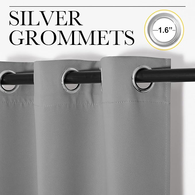 NICETOWN Silver Grey Room Separating Divider, Room Divider Curtain Screen - Image 2