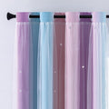 XiDi Curtains for Bedroom Decor, Rainbow Pink Purple/42/84 by Addsomecolortolife