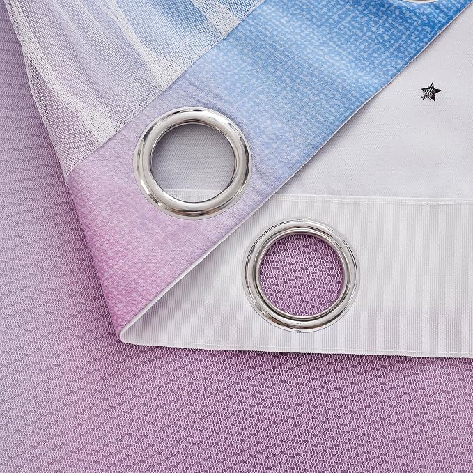 XiDi Blue & Rainbow Curtains for Kids & Girl Rooms - Image 5