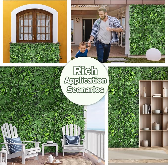 Artificial Green Boxwood Grass Wall Roll: 60"x128" UV Protected Ivy Privacy - Image 6